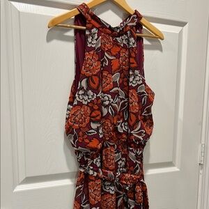 Julia Jordan - Maroon and Orange Floral Maxi